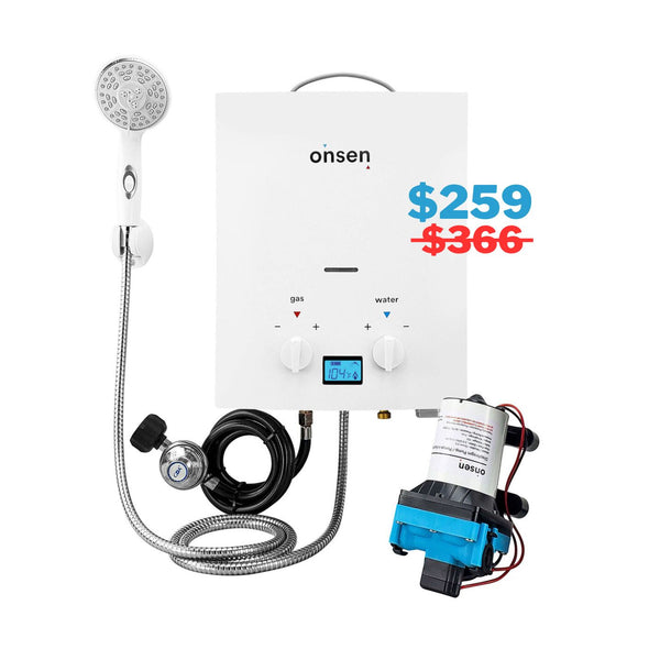 Onsen 5L Outdoor Propane Portable Tankless Water Heater  + FREE Pump