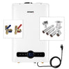 Onsen 26L Indoor Propane Gas Tankless Water Heater (w/ 3 Inch Wall Vent & Service Valve Kit)