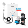 Onsen 5L Outdoor Propane Portable Tankless Water Heater 32K BTU & Accumulator + FREE Pump