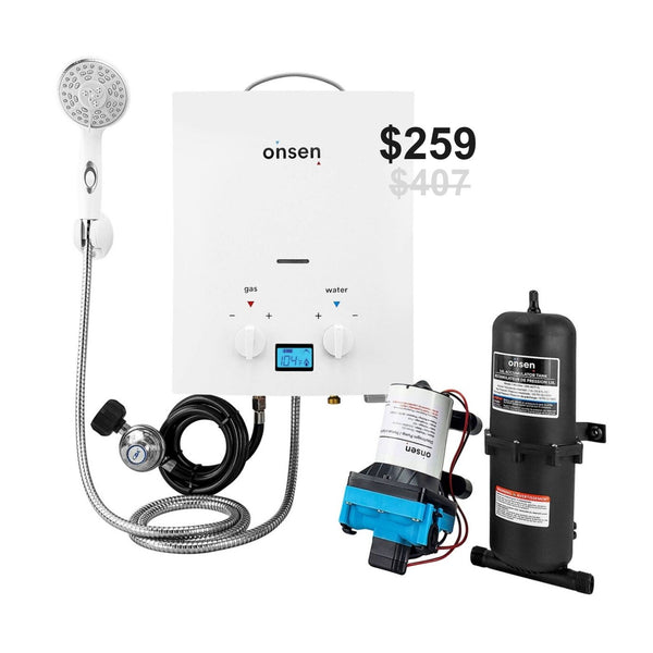 Onsen 5L Outdoor Propane Portable Tankless Water Heater + FREE Pump & Accumulator