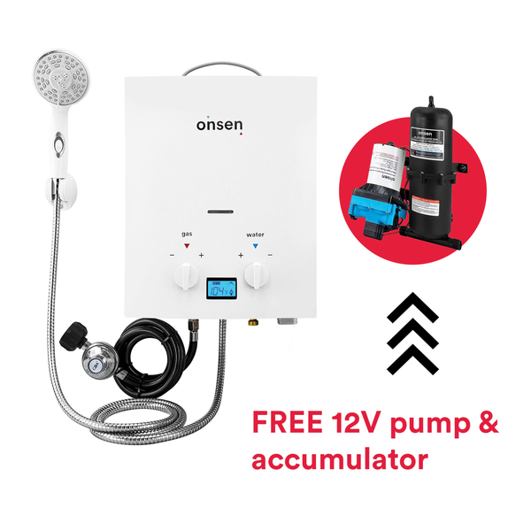 Onsen 5L Propane Portable Tankless Water Heater 32K BTU