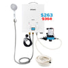 Onsen 5L Outdoor Propane Portable Tankless Water Heater 32K BTU & Hose Kit + FREE Pump